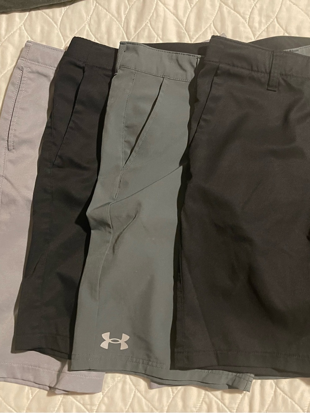 9 pair Boys Athletic Shorts 
Under Armour and other brands, all size 14